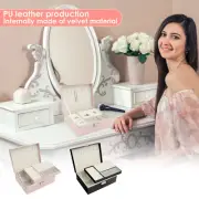Jewelry Box with Security Latch Divided Partition Earrings Holder Box xiDWK