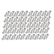 100pcs M3 x 12mm Aluminum Half Round Head Solid Rivet Fastener Silver Tone