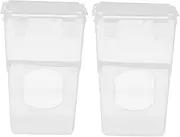 GAROZATION 2pcs Bird Cage Feeder Bird Cage Feeder Outdoor Wild Pigeon Birdfeeders Garden Mounted Feeding Hanging Indoor Parrot Food Feeding Container Pigeon Food Dispenser White Plastic