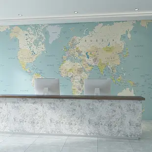 世界地圖墻紙簡約現代無縫墻布公司辦公室前臺背景墻創意直播壁紙