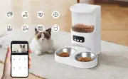 4L Automatic Pet Feeder Smart Cat Dog Food Dispenser Double Bowl Wifi App Camera