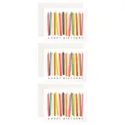 3x Rifle Paper Co Blank Greeting Card w/Envelope Birthday Candle 10.7x14cm