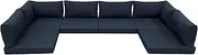 Patio Combination Cushions, 14-PieceOutdoor Patio Backrest for Furniture, for 6 Seater Rattan Conversation Sofa, Waterproof Quick-Dry(Navy Blue)