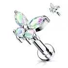 Piercing Ear Labret Butterfly Rhinestone Aurore Borealis