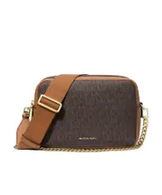 Michael Michael Kors Bryant Medium Signature Logo Camera Bag One size Dark brown/acorn brown