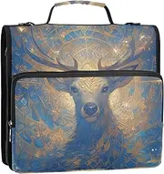 Fantastic Deer Mysterious Color 3 Rings School Zipper Binder with Handle Includes Zip Pocket School Supplies Organizer for School Carpeta con bolsillo Extra