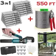 Cable Railing Kit Crimping Tool 1/8 Stainless Steel Wire Rope Deck Railing Swage