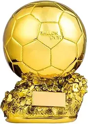 LNGODEHO Golden Ballon Football Trophy, Soccer Champion Memorial Souvenir, Athlete Worldcup Football Match Commemoration Memorial Award Fan Gift Home Décor