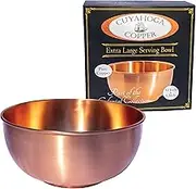 Cuyahoga Copper 12-Inch Pure Copper Bowl – Heavy Gauge, Smooth Satin Finish – Serve, Display, Mix, or Decorate – Elegant Centerpiece or Kitchen Bowl – Gift-Ready in Retail Box