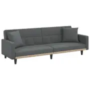 vidaXL Sofa Bed Guest Sleeper Sofa Couch Bed with Cushions Dark Grey Fabric