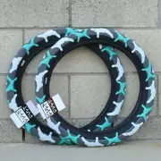 PAIR OF CULT BMX VANS TIRES 20x2.40" TEAL CAMO PRIMO SUNDAY