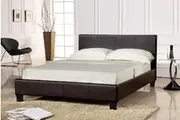 Istyle Prada Single Bed Frame Pu Leather Brown