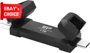 Silicon Power 1TB Portable SSD USB 3.2 Gen 2 Type-C Type-A 1050Mb/s Black DS72