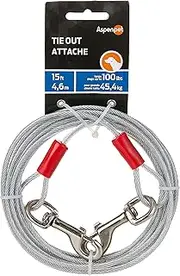 Petmate 1700-Pound Break Strength Tieout Cable, 15-Feet