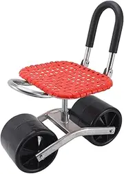 Garden Seat with Wheels, Movable Multifunctional Labor Saving Patio Heavy Duty Scooter, Iron Comfortable Adjustable Gardening Stool for Lawn Yard Outdoor Planting
