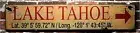 Personalized Lake Tahoe Latitude & Longitude Sign - Rustic Hand Made Vintage Woo