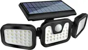 HOORAY Solar Motion Sensor Light - 800Lumens 74 LED Wireless Outdoor Flood Light