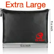 Large Waterproof & Fireproof Bag Money Cash Passports Document Safe Case Pouch