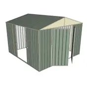 Build-a-Shed 3.0 x 3.0 x 2.3m Double Hinge and Double Sliding Door Shed - Green