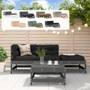 Outdoor Lounge Set 4 Piece Sofa and Table with Cushions Solid Wood vidaXL