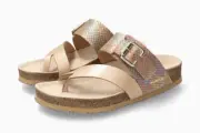 Mephisto Women's Madalyn Platinum Perla 653 Adjustable Hook & Loop Strap Sandals