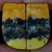 34.50 Cts Natural BumbleBee Jasper Matched Pair Cabochon Gems For Earring Supply