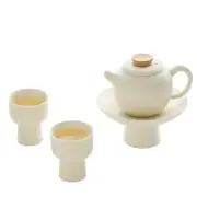 Mini Tea Set, High-legged Tea Cups, Elegant and Minimalist, Matte Crème