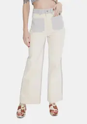 [Rollas] Shell Splice Sailor Wide Leg Jeans