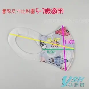 【YSH益勝軒】兒童5-7歲醫療3D立體口罩X2盒(50入/盒 恐龍王國)