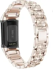 Bling bands,Compatible with Fitbit Charge 5 Strap,Glitter Stainless Steel Metal Charge 5 Rhinestone Replacement Bracelet Wristband for Women