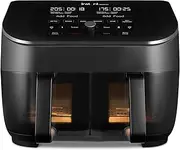 [Instant] Pot - Vortex Plus Dual Black Air Fryer - Large 7.4L, Family Size - Twin, Double 3.7L Baskets, Clear Window, Food Dehydrator, Grill, Bake, Roast, Reheat, Non-Stick, Easy Clean, Dishwasher Safe