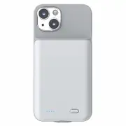 T43 For iPhone 13 Battery Case Anti-Drop TPU+ABS Battery Backup Power Bank 6800mAh - White