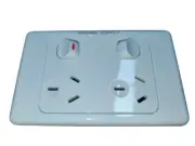 Double Pole Double Power Point White (Normal Supply)10A – Vertical