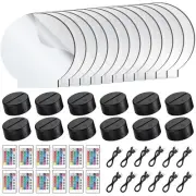 12 Pieces Clear Acrylic Sheets and 12 Pieces 3D Night LED Light Lamp Base wit...