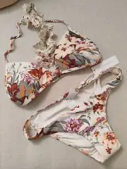 Zimmermann Ruffled floral print bikini brand new