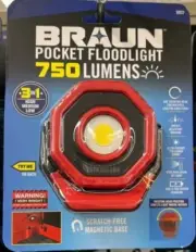 SUPER BRIGHT BRAUN 750 Lumen Rechargeable Ultra-Compact Magnetic LED Floodlight
