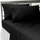 {Extra Deep Pocket} 4PCs Sheet Set 600 TC Egyptian Cotton Black Solid