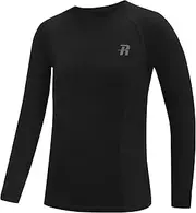 [Runhit] Boys Compression Shirt Kids Black Long Sleeve Athletic Undershirt Youth Quick Dry Baselayer for Football Baseball