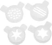 TOPPERFUN 4pcs Ice Cream Machine Nozzles Set Commercial Replacement Tips for Ice Cream Makers Creative Shapes for Dessert Shops Easy to Use Design