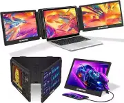 Maxfree X2 11.6" Triple Portable Laptop Monitor - Black