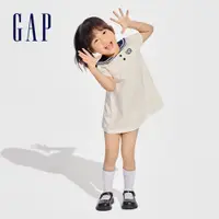 在飛比找蝦皮商城優惠-Gap 女幼童裝 Logo翻領短袖洋裝-米白色(890469