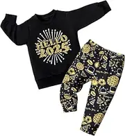 [TyeSmo] Toddler New Years Eve Outfit Hello 2023 Pullover Pant Sets 12M-4T Toddler Boy New Years Eve Outfit New Years Outfit