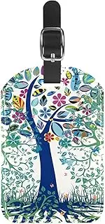 [WOSHJIUK] Luggage Tags,2 Pack Labels Suitcase Tags,Fantasy Colored Tree Leaves,Luggage Tags Privacy Protection Travel Bag Tag