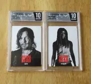 Lot of *2* 10 Gem/Mint WALKING DEAD Cards! Daryl & Michonne (2016) GSG