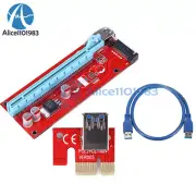 USB 3.0 Pcie PCI-E Express 1x To 16x Extender Riser Card Adapter Power Cable
