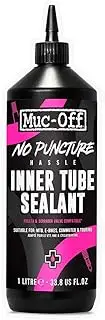 Muc-Off No Puncture Hassle Inner Tube Sealant, 1 litre - Tyre Sealant for Bicycle Puncture Repair - Bike Tyre Sealant for MTB/Road/Gravel Bikes, Black