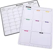 UTHCLO 2 Sheet Schedule Refrigerator Planner Fridge Calendar Schedule for Fridge Dry Erase Planner for Fridge Work Schedule Planner Soft White