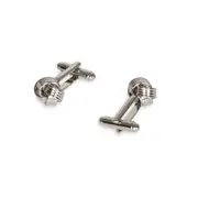 Van Heusen Men's Round Knot T-Bar Cufflinks Formal Business Accessory Silver