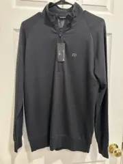 TRAVIS MATHEW Men's CLOUD Quarter Zip Pullover Dark Gray Size Small 1MR463 NWT