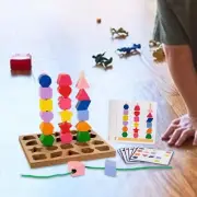 Wooden Beads Sequencing Toy Beaded Toy Sorting and Stacking Games Stem Preschool